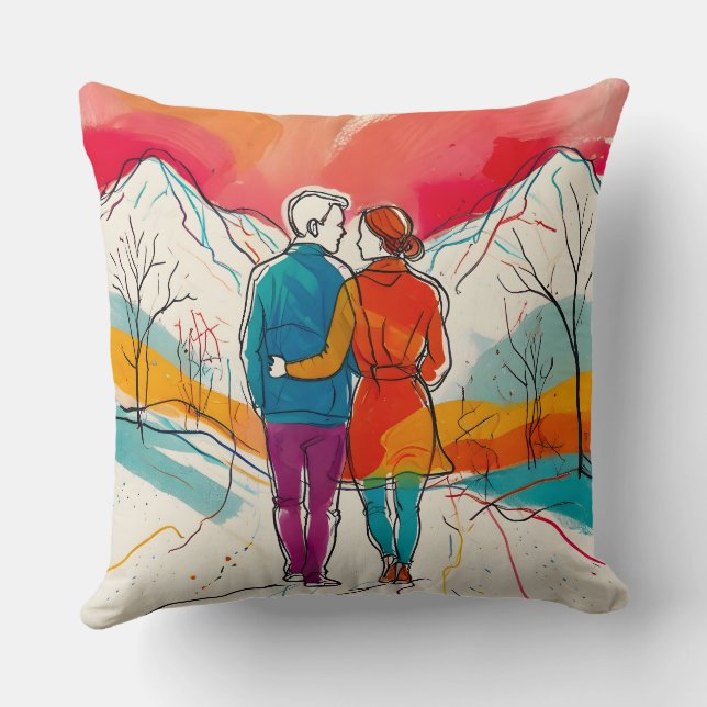 Cojín Decorativo Romance de montaña (Reverso )