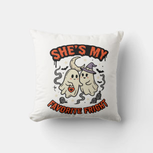 Cojín Decorativo Romance Humor Fantasma de Halloween