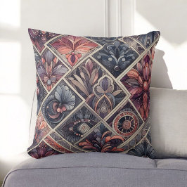 Cojín Decorativo Romance oscuro Boho acuarela Primavera floral