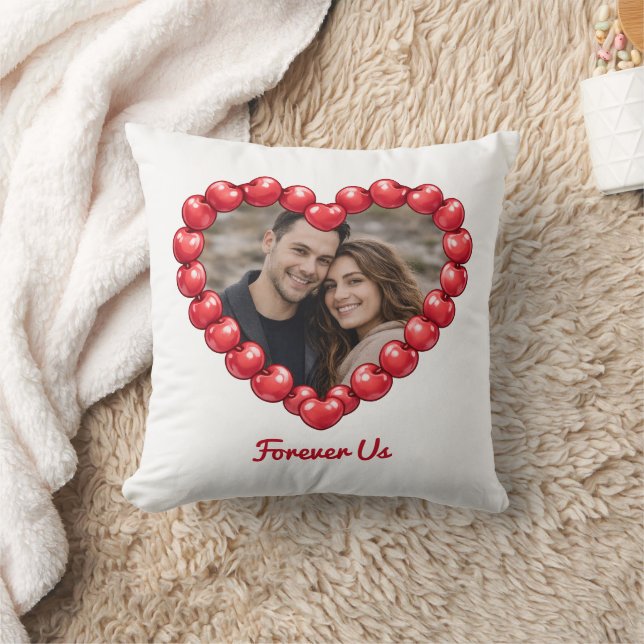 Cojín Decorativo Romantic Cherry Heart Custom Photo  (Manta)