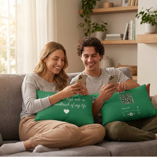 Cojín Decorativo Romantic Music QR Code Throw Accent Pillow