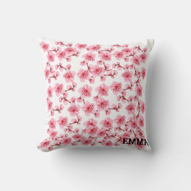 Cojín Decorativo Romantic pink Cherry blosson (Anverso)