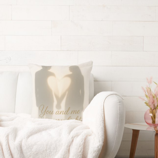 Cojín Decorativo Romantic Shadow Couple Heart Throw Pillow | You an (Sofá)
