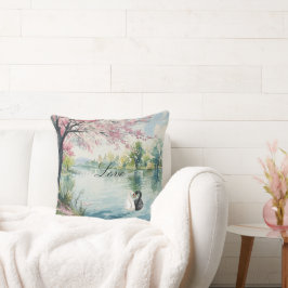 Cojín Decorativo Romantic Swans Lake Love