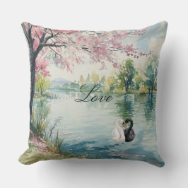 Cojín Decorativo Romantic Swans Lake Love