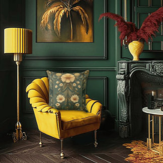 Cojín Decorativo Románticas plumas de pavo real y modernista margar