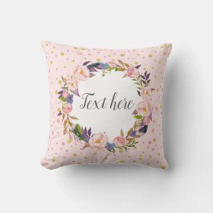 Cojín Decorativo Romántico, acuarela Flor, floral bohemia