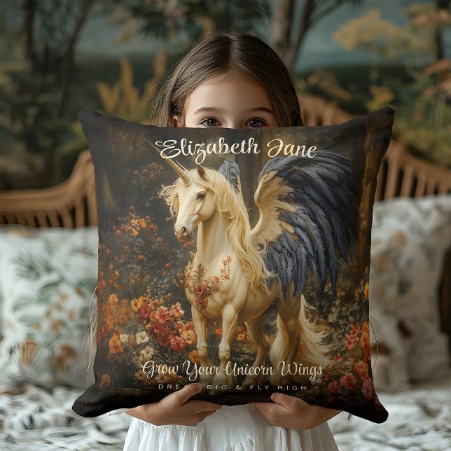 Cojín Decorativo Romántico bosque de cuentos de hadas Unicornio con (Subido por el creador)