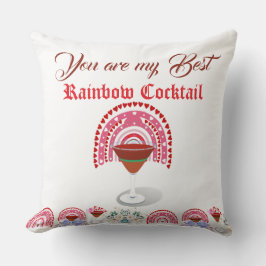 Cojín Decorativo Romántico cóctel Rainbow Valentine Heart Floral