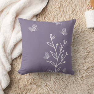 Cojín Decorativo Romántico elegante floral malva 