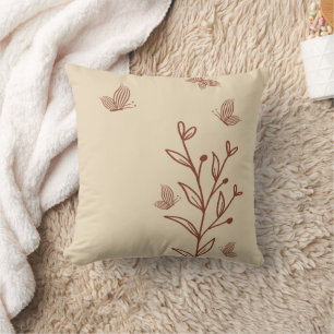 Cojín Decorativo Romántico elegante terracota floral