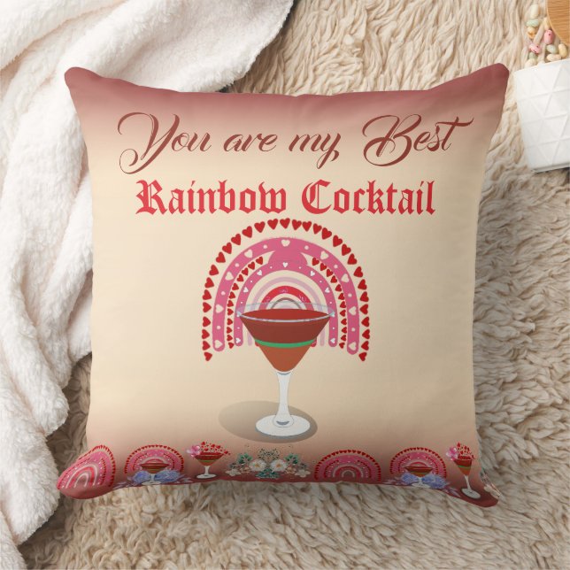 Cojín Decorativo Romántico Paraíso Arcoiris Cocktail Valentine Hear (Manta)