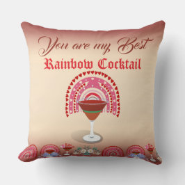 Cojín Decorativo Romántico Paraíso Arcoiris Cocktail Valentine Hear
