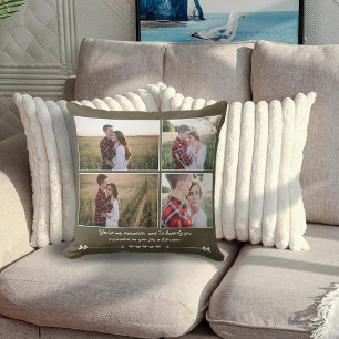 Cojín decorativo Romántico Pareja Collage de fotos