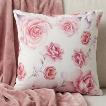 Romántico Pastel Rosa Floral Acuarela