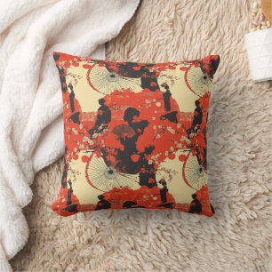 Cojín Decorativo Romántico patrón de pareja de kimono de sakura (5)
