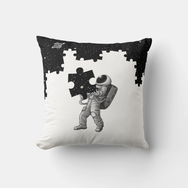 Cojín Decorativo Rompecabezas espacial astronauta (Anverso)