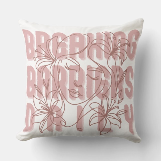 Cojín Decorativo Rompiendo barreras: Chica de empoderamiento diario (Anverso)