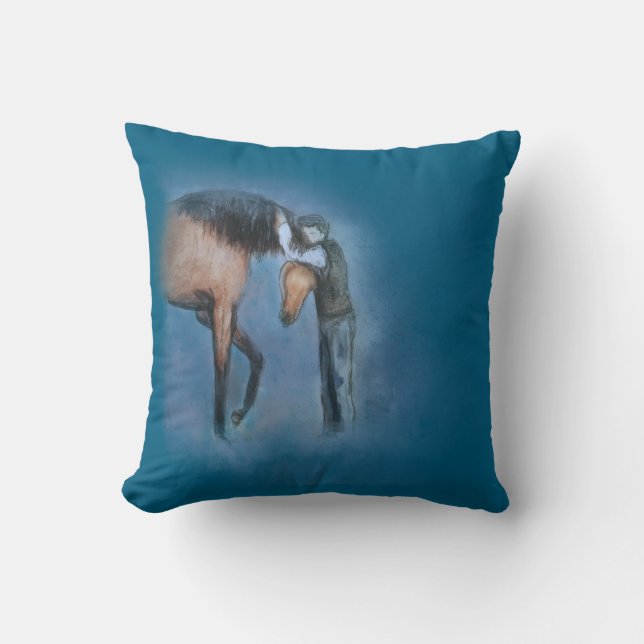 Cojín Decorativo Ron Hevener "Fate of the Stallion" (Anverso)