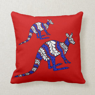 Cojín Decorativo Roo blanco y azul rojo