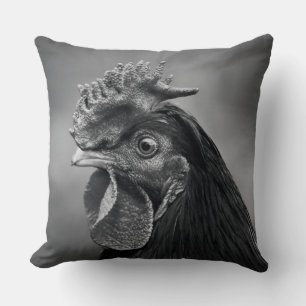Cojín Decorativo Rooster negro y blanco