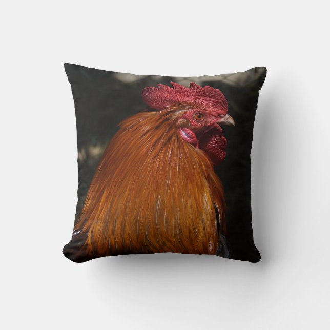 Cojín Decorativo Rooster Rojo (Anverso)