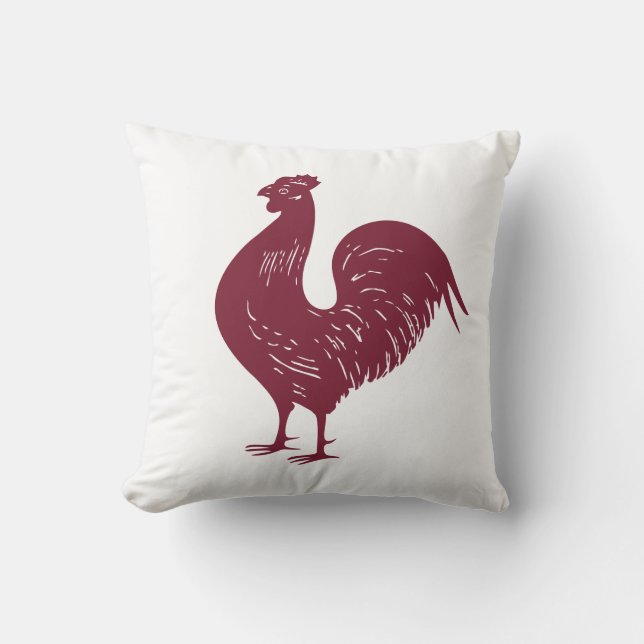 Cojín Decorativo Rooster Rojo (Anverso)