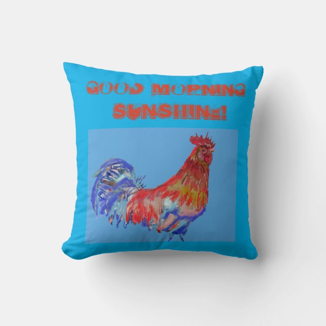 Cojín Decorativo Rooster Rojo Buenos Días Sunshine Cushion (Anverso)