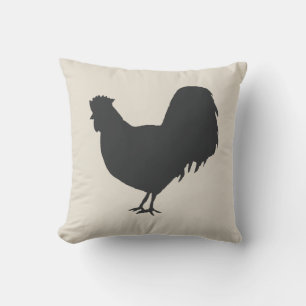 Cojín Decorativo Rooster Silhouette Farmhouse Bienvenida a Pillow