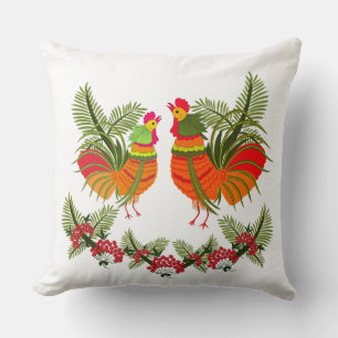 Cojín Decorativo Rooster y la pareja de gallinas