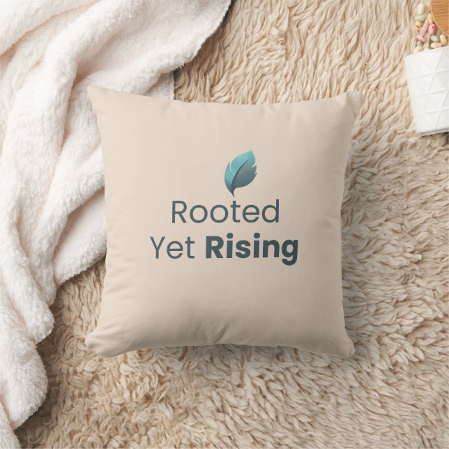 Cojín Decorativo Rooted Yet Rising Minimal Motivational ThrowPillow (Manta)