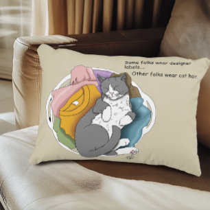Cojín Decorativo Ropa Blanca Gris Pelo de Gato Lavandería