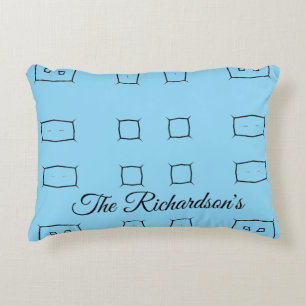 Cojín Decorativo Ropa de cama simple geométrica personalizada azul