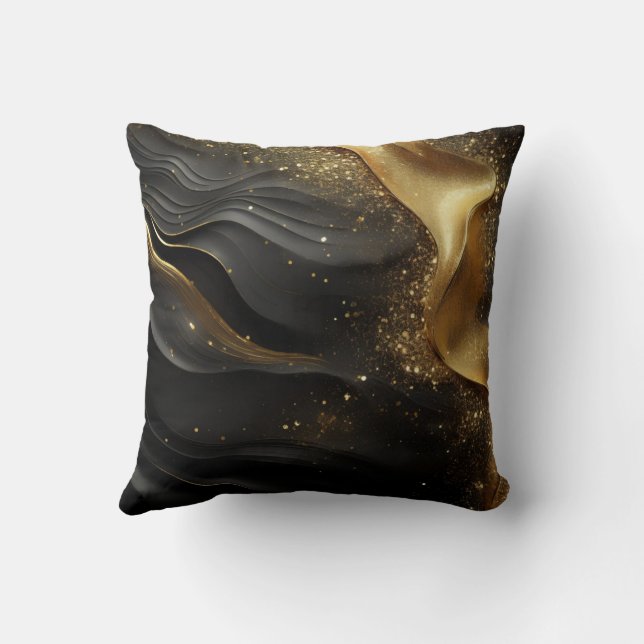 Cojín Decorativo Ropa dorada negra (Reverso)