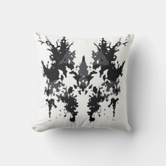 Cojín Decorativo Rorschach inkblot Design Blanco gris negro