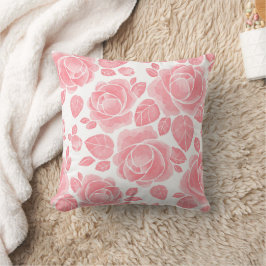 Cojín Decorativo Rosa acuarela rosa - Floral romántico