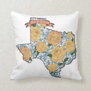 Cojín Decorativo Rosa amarilla de Texas 