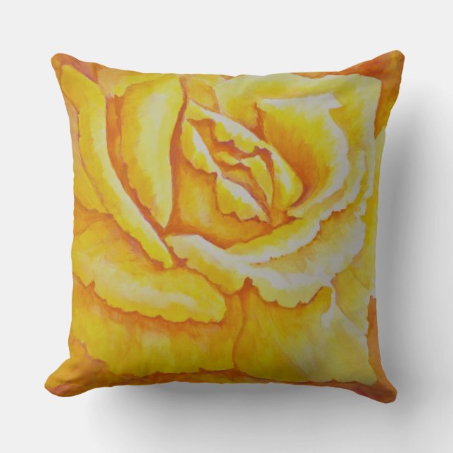 Cojín Decorativo Rosa amarillo (Anverso)