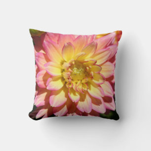 Cojín Decorativo Rosa amarillo caliente Dahlia Flor