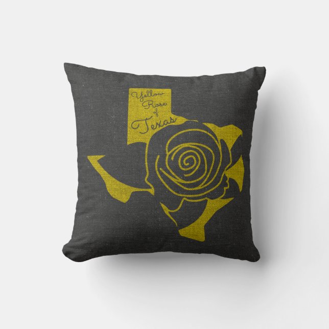Cojín Decorativo Rosa amarillo de Tejas (Anverso)