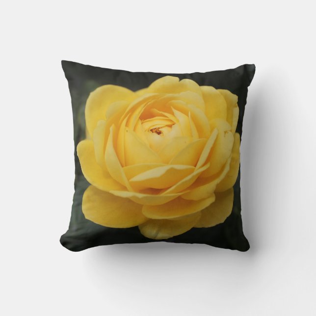 Cojín Decorativo Rosa amarillo hermoso (Anverso)