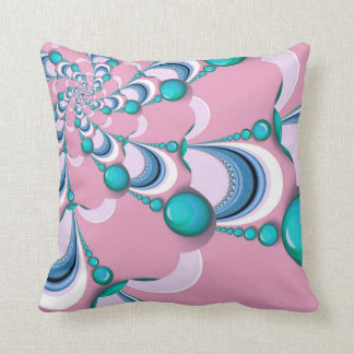 Cojín Decorativo Rosa + Amortiguador maravilloso del fractal del