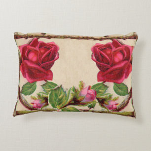 Cojín Decorativo Rosa antigua vintage rústica victoriana clásica an