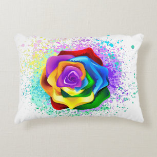 Cojín Decorativo Rosa Arcoíris Colorida
