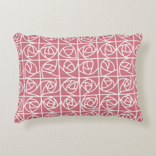 Cojín Decorativo Rosa Art Decó Cuadrados estilizados de color rosa 