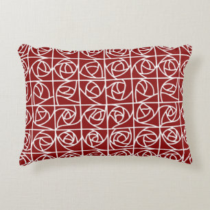 Cojín Decorativo Rosa Art Deco Cuadrados estilizados Floral primari