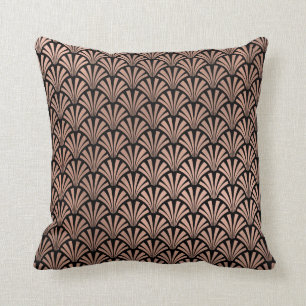 Cojín Decorativo Rosa Art Deco Dios Cobre Escales Negras