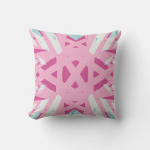 Cojín Decorativo Rosa Azul Blanco Blanco Art Decó Niña Niño Nursera