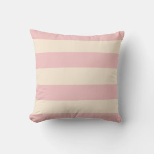 Cojín Decorativo Rosa Bebé y Rayas Blancas Antiguas