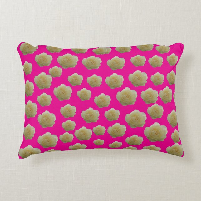 COJÍN DECORATIVO ROSA BLANCA (Anverso)